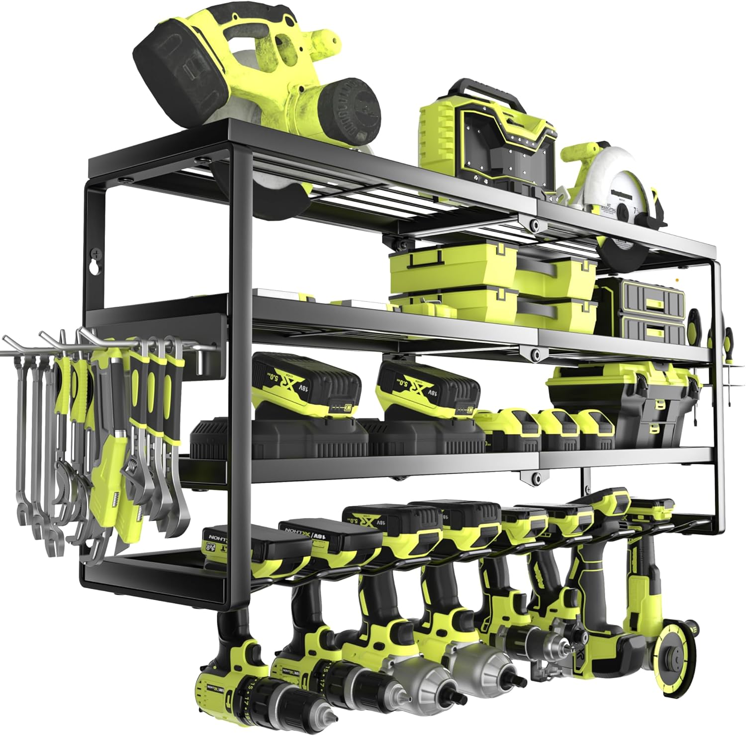 Power Tools Toolstation - 4-poziomowy ścienny organizer na elektronarzędzia z